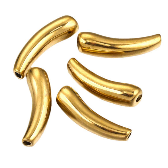 Stainless Steel Eggplant Bead Pendant Jewelry For Diy Bracelet And Necklace Making With 18K Gold Vacuum Plating