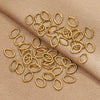 Stainless Steel Eggshaped Open Ring With Golden Connection And Totem Pattern Electroplated Diy Jewelry Jump Ring Accessories