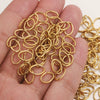 Stainless Steel Eggshaped Open Ring With Golden Connection And Totem Pattern Electroplated Diy Jewelry Jump Ring Accessories