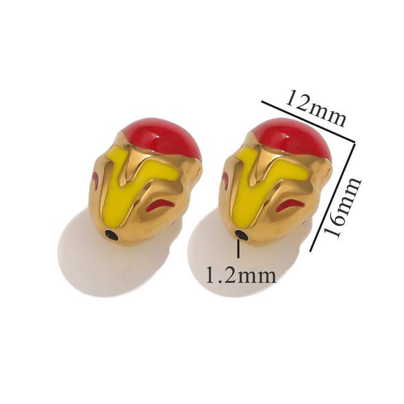 Stainless Steel Eight Eyes Pattern Drum Beads Jewelry Accessories 18K Gold Vacuum Plated