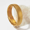 Stainless Steel Elastic Gold Plated Striped Snake Bone Chain Magnetic Buckle Bracelet With Electroplating Treatment Simple Style