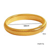 Stainless Steel Elastic Ring Bracelet Titanium Steel Plated 18K Gold Striped Electroplated Minimalist Bracelet