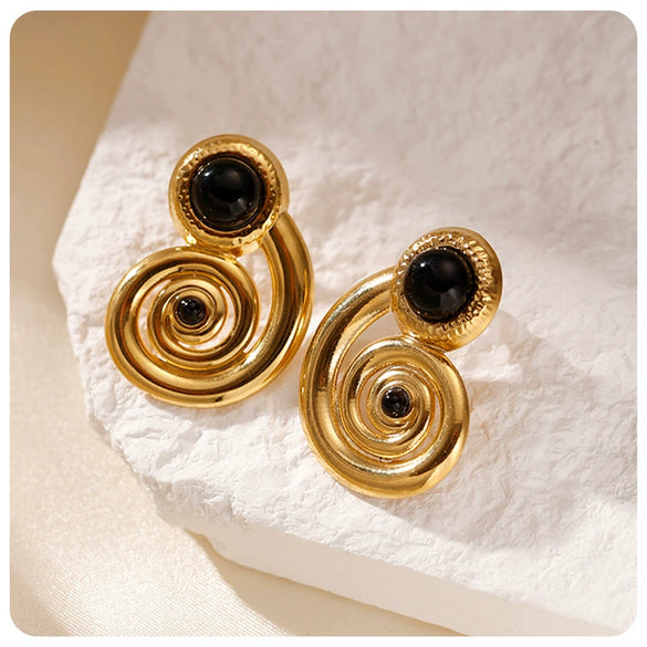 Stainless Steel Electroplated Animal And Zodiac Pattern Earrings For Women
