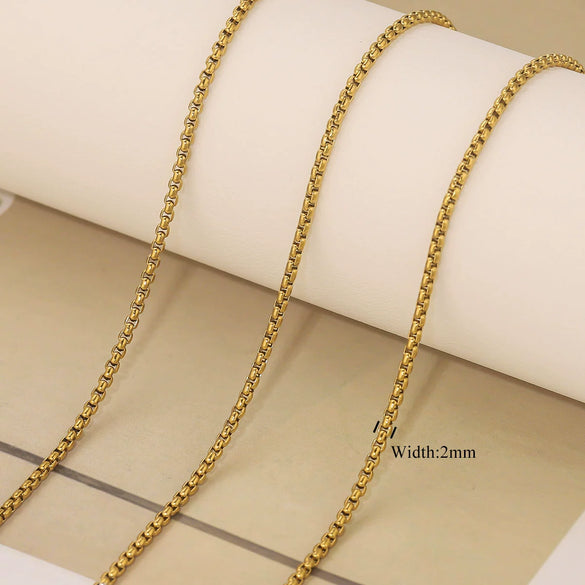 Stainless Steel Electroplated Bead Chain Box Chain Cross Chain Jewelry Accessories For Diy Necklace Bracelet