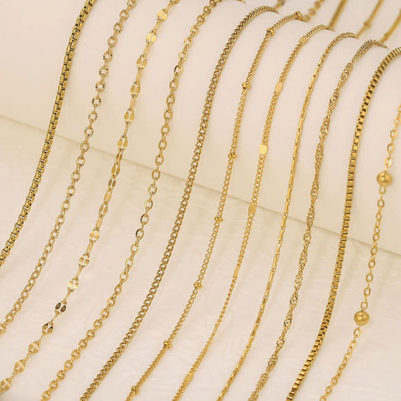 Stainless Steel Electroplated Bead Chain Box Chain Cross Chain Jewelry Accessories For Diy Necklace Bracelet