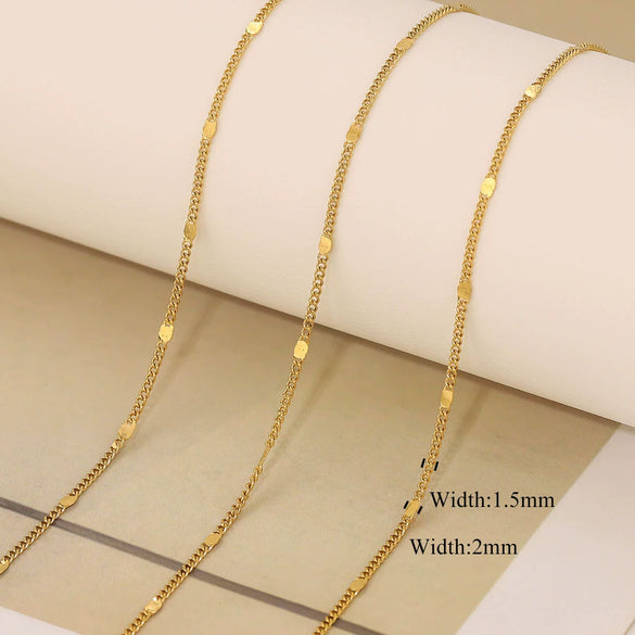 Stainless Steel Electroplated Bead Chain Box Chain Cross Chain Jewelry Accessories For Diy Necklace Bracelet