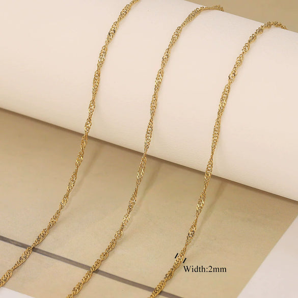 Stainless Steel Electroplated Bead Chain Box Chain Cross Chain Jewelry Accessories For Diy Necklace Bracelet