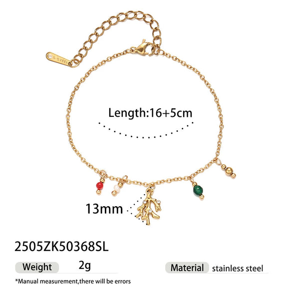 Stainless Steel Electroplated Coconut Tree Starfish Bracelet For Women