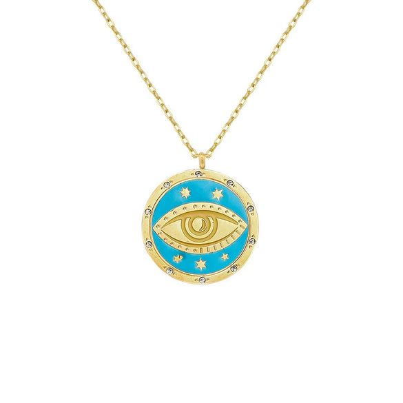 Stainless Steel Electroplated Colorful Pendant Necklace For Women