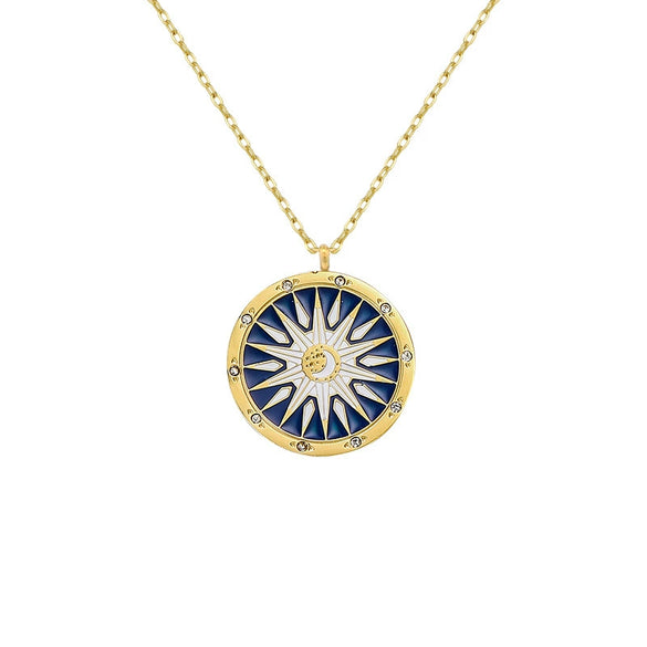 Stainless Steel Electroplated Colorful Pendant Necklace For Women