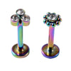 Stainless Steel Electroplated Dot Inner Tooth Lip Nails Straight Pole Sunflower Ear Bone Nail Earrings