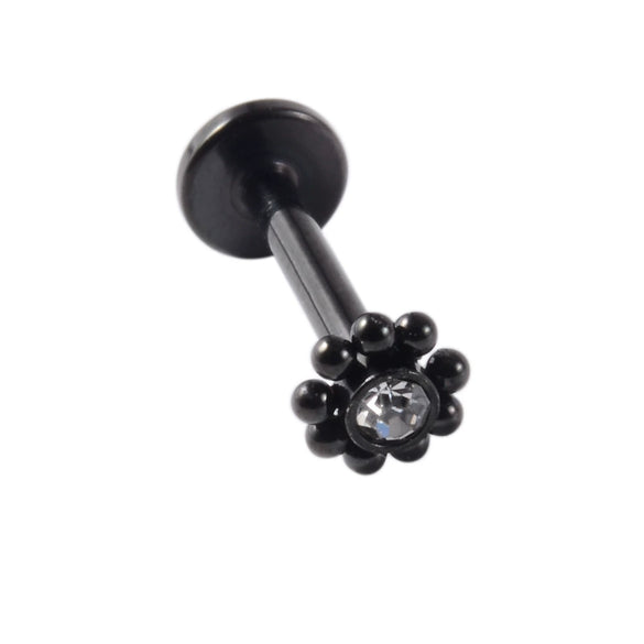 Stainless Steel Electroplated Dot Inner Tooth Lip Nails Straight Pole Sunflower Ear Bone Nail Earrings