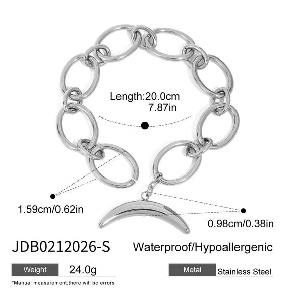 Stainless Steel Electroplated Geometric Light Luxury Moon Ot Buckle Bracelet Jewelry