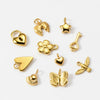 Stainless Steel Electroplated Geometric Love Flower Butterfly Bird Padlock Pendant Diy Bracelet Accessories