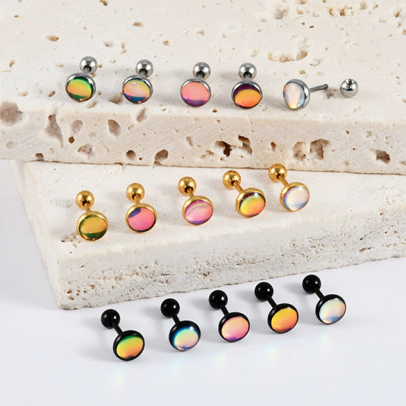 Stainless Steel Electroplated Geometric Minimalist Unisex Earrings