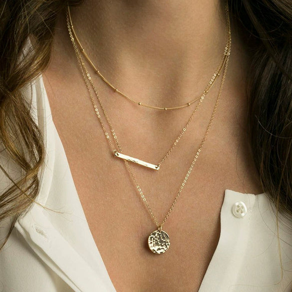 Stainless Steel Electroplated Geometric Snake Bone Chain Necklace Jewelry