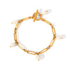 Stainless Steel Electroplated Geometric Style Women's Bracelet With Freshwater Pearl