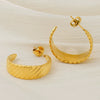 316L Stainless Steel Electroplated Geometric Ushaped Retro Style Earrings