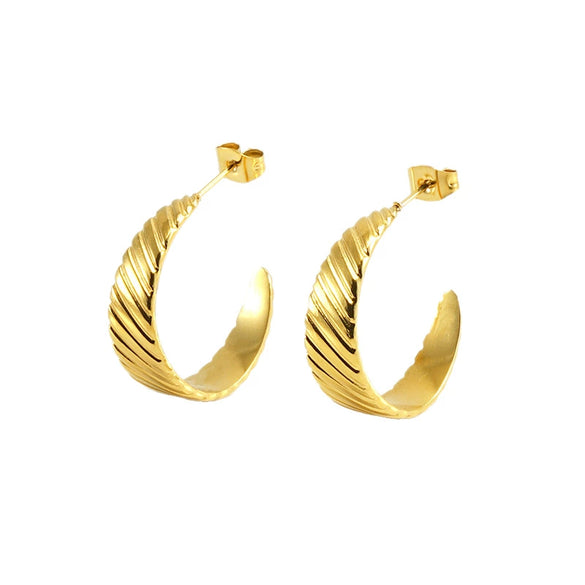 316L Stainless Steel Electroplated Geometric Ushaped Retro Style Earrings