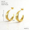 316L Stainless Steel Electroplated Geometric Ushaped Retro Style Earrings
