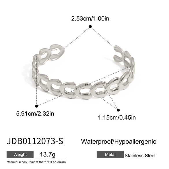 Stainless Steel Electroplated Geometric Vshaped Hollow Opening Original Design Bracelet Jewelry