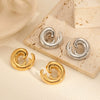 Stainless Steel Electroplated Geometric Wave Shaped C Shaped Women's Earrings