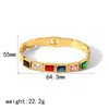 Stainless Steel Electroplated Geometric Zircon Inlaid Bracelet Jewelry