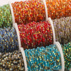 Stainless Steel Electroplated Gold Natural Stone Crystal Clip Bead Chain Diy Jewelry Accessories Bracelet Necklace