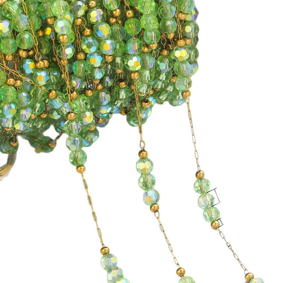Stainless Steel Electroplated Gold Natural Stone Crystal Clip Bead Chain Diy Jewelry Accessories Bracelet Necklace