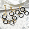 Stainless Steel Electroplated Gold Vintage Geometric Round Jewelry Earrings And Bracelet