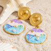 Stainless Steel Electroplated Handmade Women's Light Luxury Style Earrings