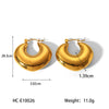 Stainless Steel Electroplated Hollow Geometric Earrings For Women