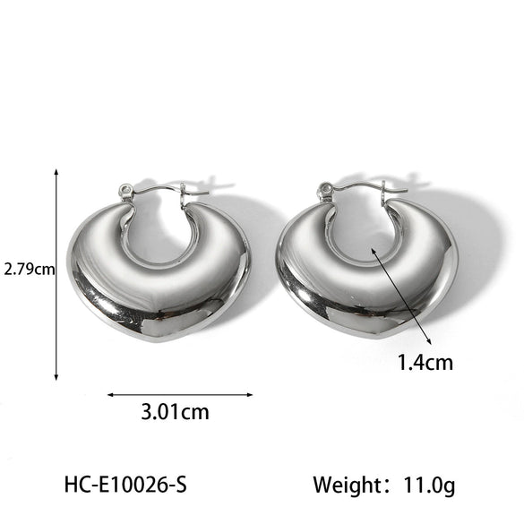 Stainless Steel Electroplated Hollow Geometric Earrings For Women