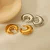 Stainless Steel Electroplated Hollow Geometric Earrings For Women