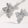 Stainless Steel Electroplated Irregular Pleated Women's Earrings