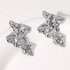 Stainless Steel Electroplated Irregular Pleated Women's Earrings