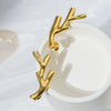 Stainless Steel Electroplated 18K Gold Fashion Personality Reindeer Antler Stud Earrings For Women