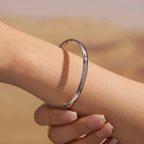 316L Stainless Steel Electroplated 18K Gold Plain Ring Bracelet Luxury Jewelry