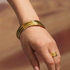 316L Stainless Steel Electroplated 18K Gold Plain Ring Bracelet Luxury Jewelry