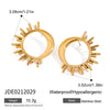 Stainless Steel Electroplated 18K Gold Women's Sun Moon Fashionable Earrings