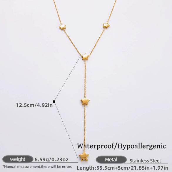 Stainless Steel Electroplated 18K Real Gold Geometric Bow Heart Flower Clavicle Necklace For Women