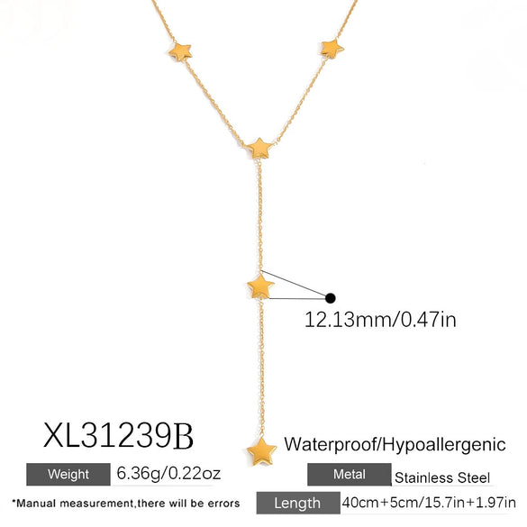 Stainless Steel Electroplated 18K Real Gold Geometric Bow Heart Flower Clavicle Necklace For Women