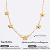 Stainless Steel Electroplated 18K Real Gold Geometric Bow Heart Flower Clavicle Necklace For Women