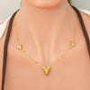 Stainless Steel Electroplated 18K Real Gold Geometric Bow Heart Flower Clavicle Necklace For Women