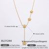 Stainless Steel Electroplated 18K Real Gold Geometric Bow Heart Flower Clavicle Necklace For Women
