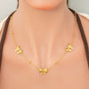 Stainless Steel Electroplated 18K Real Gold Geometric Bow Heart Flower Clavicle Necklace For Women