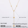 Stainless Steel Electroplated 18K Real Gold Geometric Bow Heart Flower Clavicle Necklace For Women