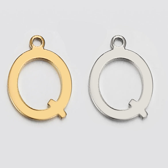 Stainless Steel Electroplated Letter Piercing Pendant