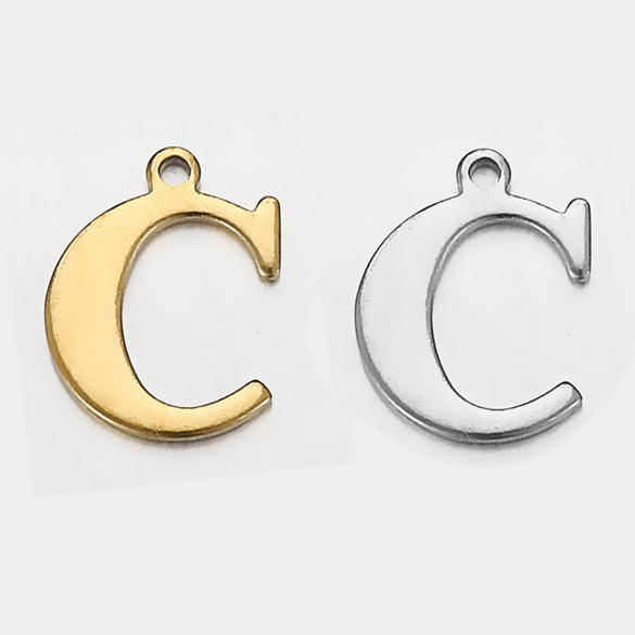 Stainless Steel Electroplated Letter Piercing Pendant