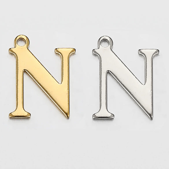 Stainless Steel Electroplated Letter Piercing Pendant